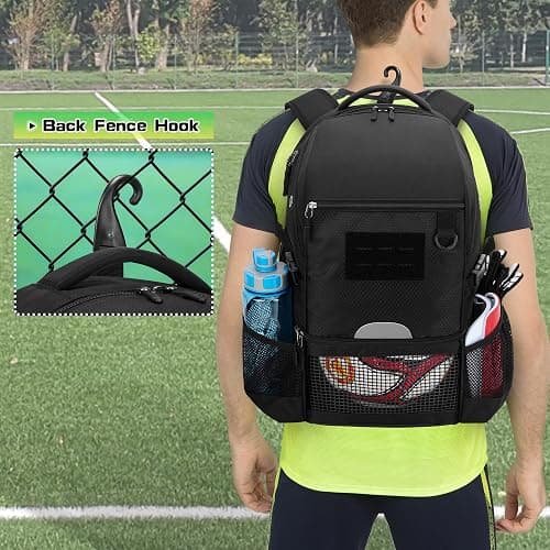 DSLEAF Soccer Backpack for Men, Basketball Bag with Ball Space and Separate Shoe Space for Basketball, Soccer, Volleyball Training thumbnail 5