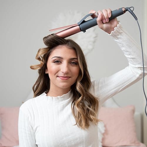 Hairitage Curl Envy Hair Curling Iron 1 1/4 Inch - Ceramic Tourmaline Curling Iron 1.25' Barrel - Silky Smooth + Bouncy Curls - 4 Digital Heat Settings up to 450 Degrees - Auto Shut-Off thumbnail 4