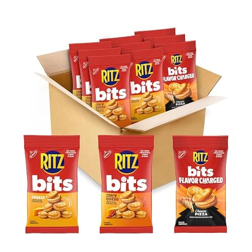 RITZ Bits Flavor Charged Sandwich Crackers Variety Pack, 9 Bags | Snacks for Kids and Adults, Lunch Snacks - Image 1