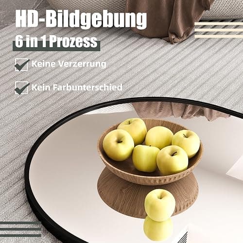 AUFHELLEN Bogen Ganzkörperspiegel 165x60cm, Gewölbter Spiegel mit Schwarz Metallrahmen Standspiegel HD Groß Bodenspiegel Wandspiegel mit Haken für Wohn-, Schlaf- und Ankleidezimmer Spiegel thumbnail 4