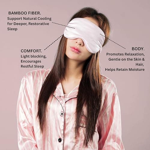 Silenza Luxury Bamboo Sleep Mask – Ultra-Soft Cooling Eye Mask for 100% Light Blocking, Adjustable Comfort Strap, Perfect for Travel & Better Sleep (Onyx) thumbnail 2