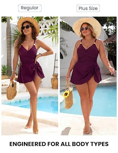 Blooming Jelly Womens One Piece Swimsuit Tummy Control Bathing Suit Gold Metal Tie Knot 2026 Swim Dress thumbnail 5