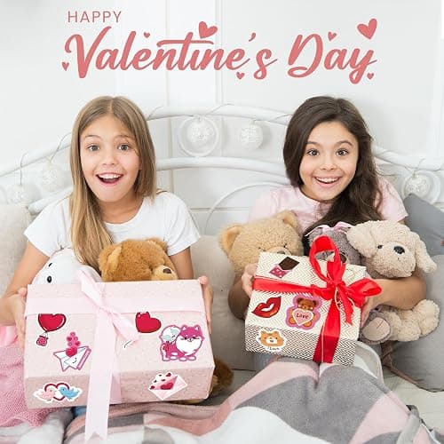 OHOME Valentines Stickers - 100 PCS Heart Stickers for Kids Classroom School - Valentines Day Crafts Gifts Treats Decor Cards Scrapbooking Decorations Supplies - Valentine's Party Favors thumbnail 4
