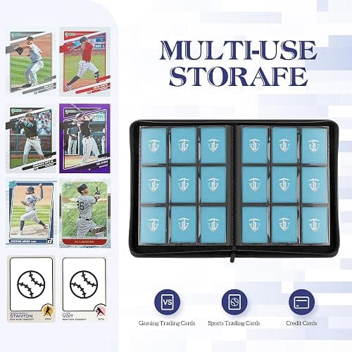 TCGUARD Trading Card Binder, 9 Side Loading Pocket Card Album Hold Up to 540 Cards, Zipper Binder for Cards Collection, TCG Card Holder for Game Card, Sports Card, Yugioh, MTG etc.（Purple） thumbnail 4