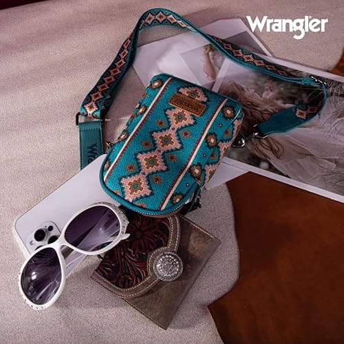 Wrangler Aztec Sling Bag - Southwest Crossbody Trendy Chest Bag thumbnail 5