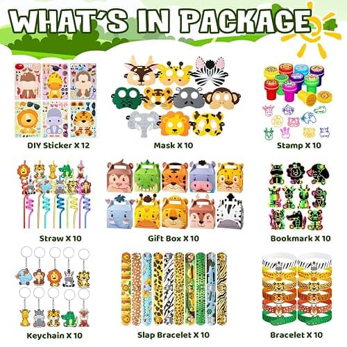 DMIGHT Jungle Safari Party Favors Set Wild Animals Set for Kids Birthday Gifts, Wild Theme Party favors for Kids Birthday Party Baby Shower Goodie Bag Fillers Jungle Safari Party Supplies (Animal) thumbnail 3