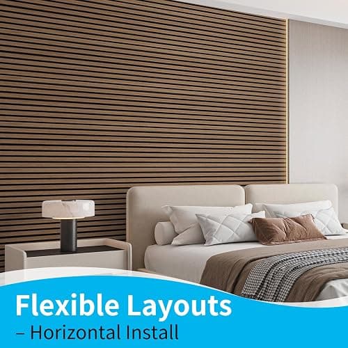 Art3d Wood Panels for Wall Acoustic 4-Pack 94.5x12.8 Inch - Interior Soundproof Solution for Office, Recording Studio, Gaming Room, Meeting Room, Living Room Wall Decor, Walnut thumbnail 4