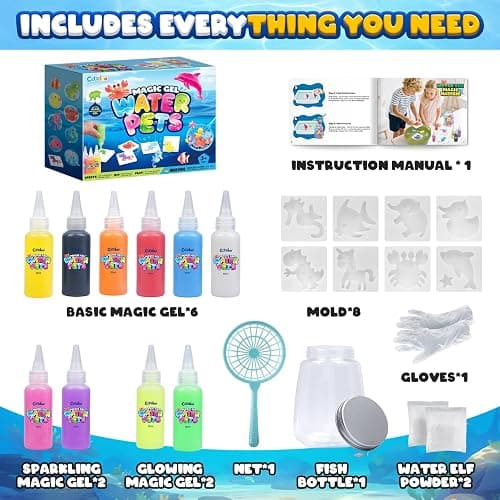 Magic Water Elf Toy Craft Kits for Kids, DIY Your Own Aqua Fairy Water Pets & Squishy Maker Toys with 10 Magic Gels and 8 Molds, Art Supplies Arts and Crafts for Kids Boys and Girls Ages 4-8 6-8 thumbnail 7