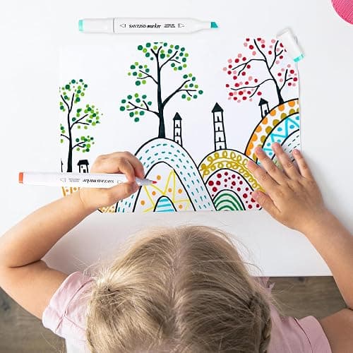 SAVZJSD 240 Colors Alcohol Markers, [2025 Upgraded] Dual Tips Markers for Kids and Adults in Coloring or Painting(Fine & Broad) thumbnail 6