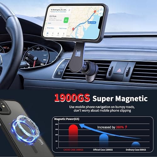 CACOE Magnetic Case for iPhone 14 Pro 6.1 inch-Compatible with MagSafe & Magnetic Car Phone Mount,TPU Thin Phone Cases Cover Protective Shockproof Anti-Fingerprint(Matte Black) thumbnail 2