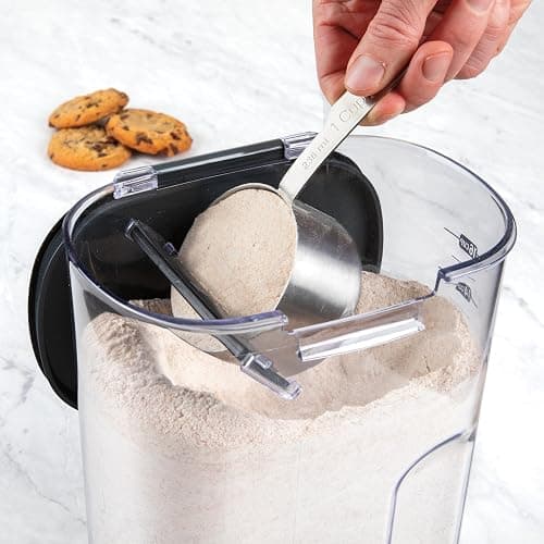 ProKeeper+ Airtight Food Storage Container Set – Clear Plastic Flour and Sugar Canister Set with Magnetic Accessories for Kitchen Organization (Black, 13-Piece) thumbnail 7