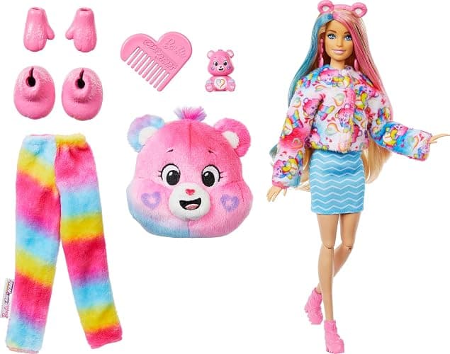 Barbie Cutie Reveal Care Bears Doll & Accessories, Series 2 Togetherness Bear with 10 Surprises Including Color Change & Mini Bear thumbnail 5
