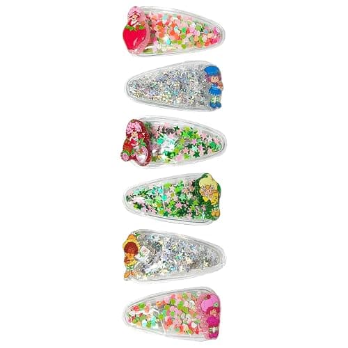 LUV HER Strawberry Shortcake Hair Accessories for Girls – 6pc Cute Confetti Hair Clips with Character Charms, Ages 3+ thumbnail 2