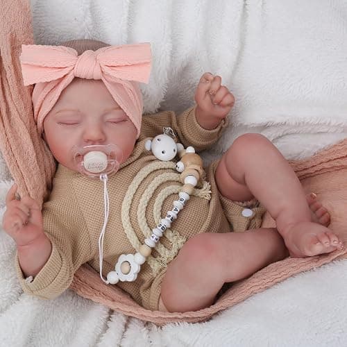 CHAREX Realistic Newborn Baby Dolls - 20 Inch Sleeping Soft Reborn Doll, Handcrafted Weighted Newborn Doll, Toys for Ages 3 and Up thumbnail 3