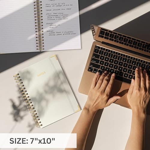 Aesthetic Thick Spiral Notebook Journal For Women in B5 Format - Modern Linen Hardcover College Ruled Note Book With 300 Lined Pages - Perfect For Writing And Staying Organized at Work or School thumbnail 6