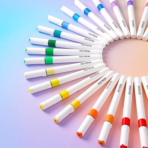 ROSYMENG Acrylic Paint Markers, 120 Colors + 8 Metal Colors - Large Ink Capacity, High Coverage with Brush Tip Acrylic Paint Pens, Suitable for Wood, Glass, Rock, and Fabric - Student School Supplies thumbnail 8