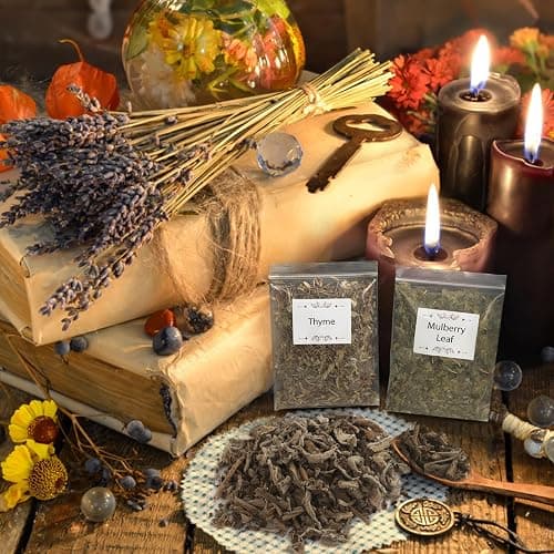 40 Pack Witchcraft Supplies Herbs Kit - Dried Herbs and Flowers for Witch Beginners - Herb Set for Wicca, Altar Supplies, Pagan and Wiccan Rituals, Magic Spell, Candle and Soap Making thumbnail 5