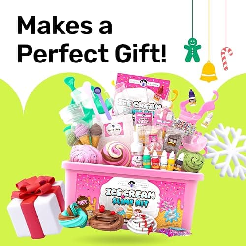 Original Stationery Ice Cream Slime Kit for Girls, DIY Cherry-Scented Slime Making Set with 31 Pieces, Fun Arts and Crafts for Kids Ages 8–12, Christmas and Holiday Gift thumbnail 7
