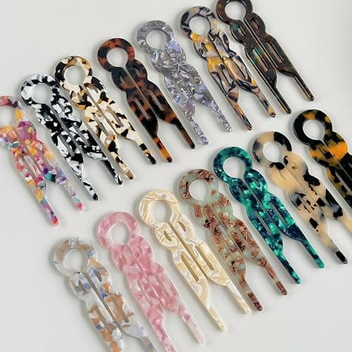 Prestige French Hair Pins, Acetate Leopard Print Hair Pin for Women,Suitable for All Hair Types (Multicolor-C-4PCS) thumbnail 6