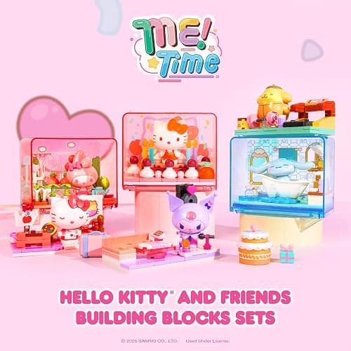 Hamee Sanrio Hello Kitty and Friends 'Me Time' Cute Building Blocks Blind Box – 1 Pc. Mystery Set (Birthday Gift, Party Favor, Gift Basket Filler, Stress Relief, Collectible Toy, Relaxation) thumbnail 2