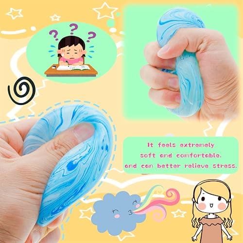 Easter Egg Squishy Fidget Toys, 3 Pack Stress Relief Sensory Toys for Kids & Adults, Colorful Marbled Squishy Balls, Easter Basket Stuffers, Party Favors & Gifts for Easter Celebrations thumbnail 5