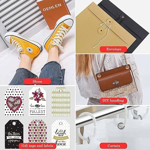 803Pcs Grommet Eyelet Pliers Kit, 1/4 Inch Grommet Tool Kit with 800 Metal Eyelets, Grommet Hand Press kit for Leather Crafts(Inside Dia: 6.4mm/Outer Dia: 12mm (A.I.S.)/Flange Width: ~3mm) thumbnail 6