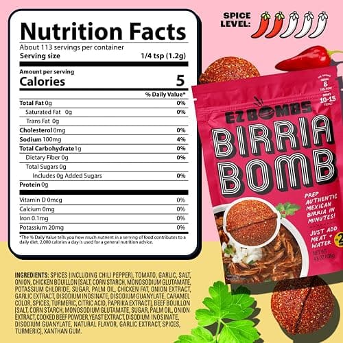 EZ Bombs Birria Bomb Seasoning, Pack of 2 – Authentic Mexican Spice Mix for Tacos, Burritos, Nachos, and Quesadillas – Made with Real Chiles, Herbs, and Spices for Quick and Flavorful Meals thumbnail 2