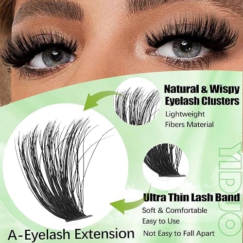 YIDUO 6 Box Mix Lashes Clusters Kit Gift Packs 1686Pcs with 2X Bond&Seal Volume Mega/Bottom Soft Extension False Eyelash D Curl Wispy Natural DIY Individual Fake Eyelashes for Beginners Bulk Pack thumbnail 3