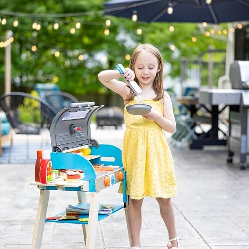 Melissa & Doug Deluxe Wooden Barbecue Grill, Smoker & Pizza Oven, Toy Food & Kids Play Kitchen Accessories, Preschool Learning Toys for Girls & Boys 3+ - FSC Certified thumbnail 2