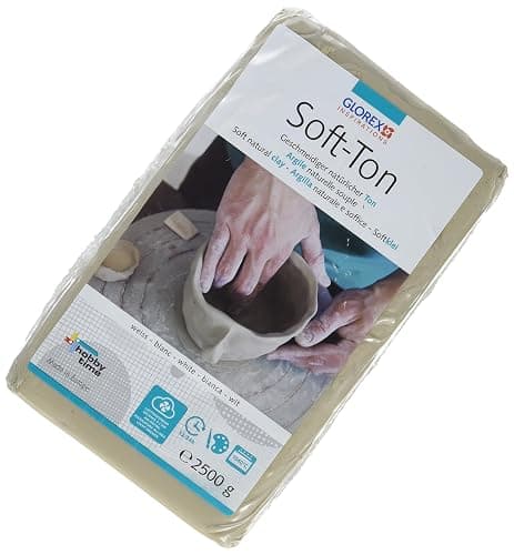 GLOREX 6 8075 300K - Set für Kreative: Soft Ton 2500 g in weiß, lufthärtend oder brennbar und 100 ml Tondicht zur Versiegelung thumbnail 4