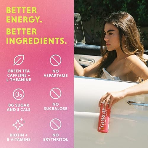 GORGIE Sugar Free Natural Energy Drinks, BestSellers Variety (12 Pack) - Healthy Energy Drinks - Natural Coffee Replacement with Green Tea Caffeine and Biotin - 150mg Caffeine, Vegan, & Low Calorie thumbnail 5