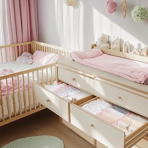 Criusia Drawer Organizer Clothes, 10 Pack Dresser Organizer for Baby Clothes, Underwear, Sock- Foldable Closet Organization and Storage Dividers Bins for Nursery, Bedroom (Pink) thumbnail 2