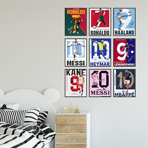 BigWig Prints Soccer Poster - Soccer Decor For Boys Bedroom, Messi And Ronaldo Poster, Messi Posters For Boys Bedroom, Mbappe Wall Art, Neymar Wall Art, Ronaldo Posters - Unframed Set Of 9 (8x10”) thumbnail 8