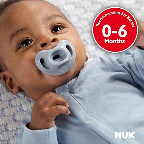 NUK Timeless Comfy Pacifier | 100% Silicone, One-Piece Design | BPA-Free, Gentle on Baby’s Skin | 5-Pack, for 0-6M thumbnail 3