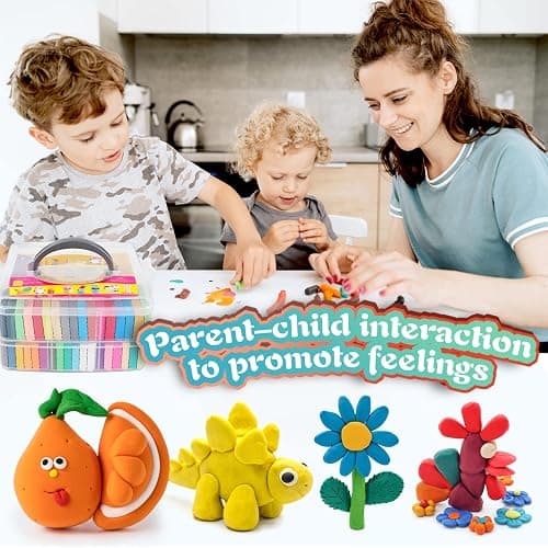 CyAJM Polymer Clay Kits 50 Colors,Christmas Modeling Clay for Kids DIY Mold Oven Bake Clay with Storage Box Sculpting Tools and Accessories,for Kids Adult and Artist Friendly Ideal Gifts thumbnail 7