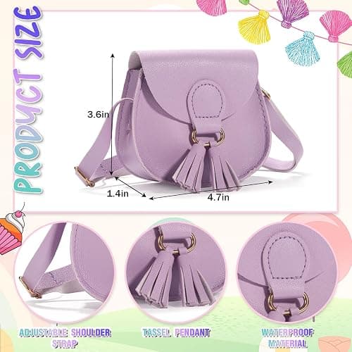 LJCTULY Girls Purse, Kids Crossbody Purse, Shoulder Bags for Toddler, Tassel Bags for Girls Age 2-14 thumbnail 4