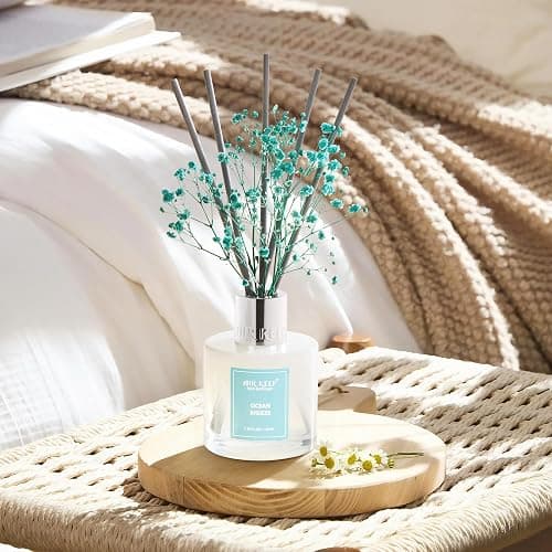 Airkeep Reed Diffuser Set,3.38 fl oz (100 ml) - Ocean Breeze Oil Diffusers with 8 Reed Sticks, Home Fragrance Reed Diffuser for Bathroom Shelf Decor thumbnail 4