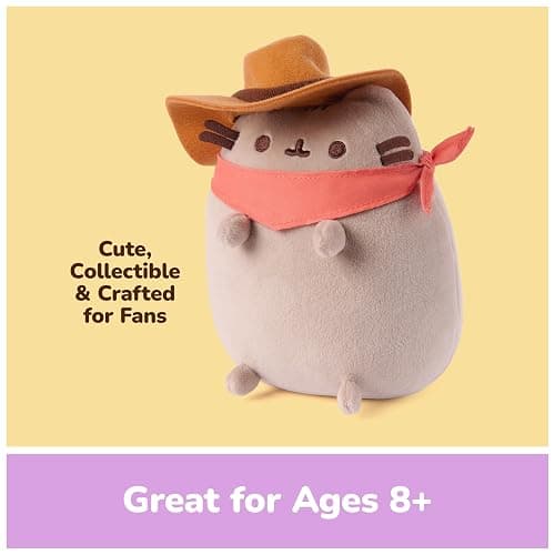 GUND Pusheen Cowboy Squisheen 6-Inch Squishy Plush Toy; Ages 8+ | Promotes Exciting Character Roleplay, Early Sensory Discovery, and Creative Storytelling; Soft, Comforting, Collectible Plush thumbnail 6