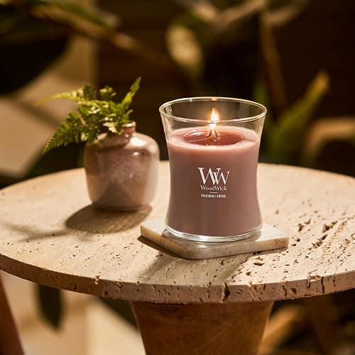 WoodWick Patchouli Crème Gifts for Women and Men, 9.7 oz Medium Hourglass Candle with Crackling Wick thumbnail 2