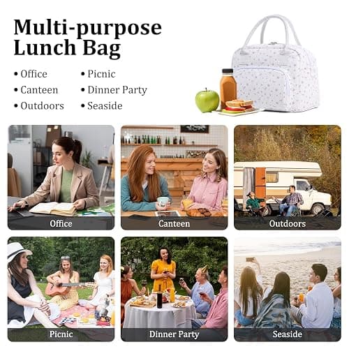 MEXS Insulated Lunch Bag for Women Men Large Reusable Lunch Box Adult Leakproof Portable Cooler Tote Bags for Work Picnic thumbnail 6