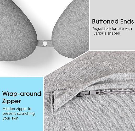 TranquilRelax Body Pillow, Long Pillow, Memory Foam Body Pillow, C-Shaped Side Sleep Pillow, Machine Washable Pillowcase, 47”×10” thumbnail 4