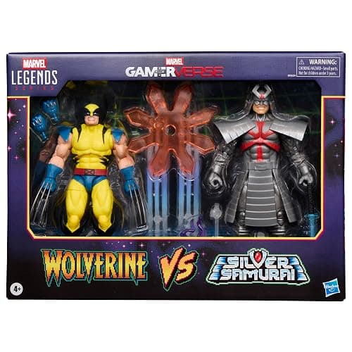Marvel Legends Series Gamerverse Wolverine vs Marvel's Silver Samurai, Retro Video Game -Inspired Collectible 6-Inch Action Figures thumbnail 3