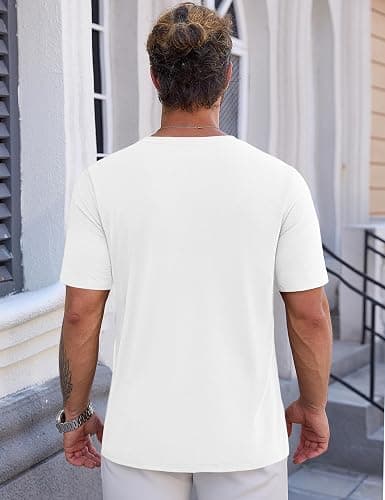 Cotrasen Mens T-Shirts Short Sleeve Cotton Crew Neck Lightweight Moisture Wicking Casual Soft Basic Plain Tee Shirts thumbnail 8