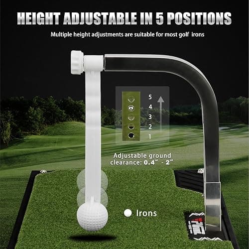 PGM Golf Swing Trainer - Golf Training Equipment with 5 Adjustable Height - Pure Path Swing Practice Mat Training Aid for Indoor Outdoor Home thumbnail 3