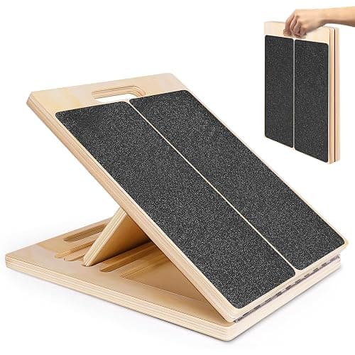Portable Wooden Slant Board for Calf Stretching Squats Calf Stretcher Pilates Physical Therapy Equipment Adjustable Incline Board for Knees Ankle Heel Feet Leg - Image 1