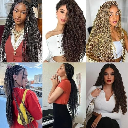 Samtress 24 Inch Ocean Wave Crochet Hair 3 Packs Long Deep Wave Crochet Hair Copper Red Curly Braiding Hair Synthetic Water Wave Bohemian Twist Crochet Braid Hair Extensions (#350) thumbnail 6