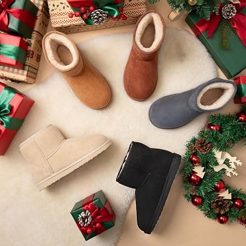 Zizor Women's Cozy Short Bootie Slippers, Winter Warm Hard Bottom House Shoes with Fuzzy Lining thumbnail 6