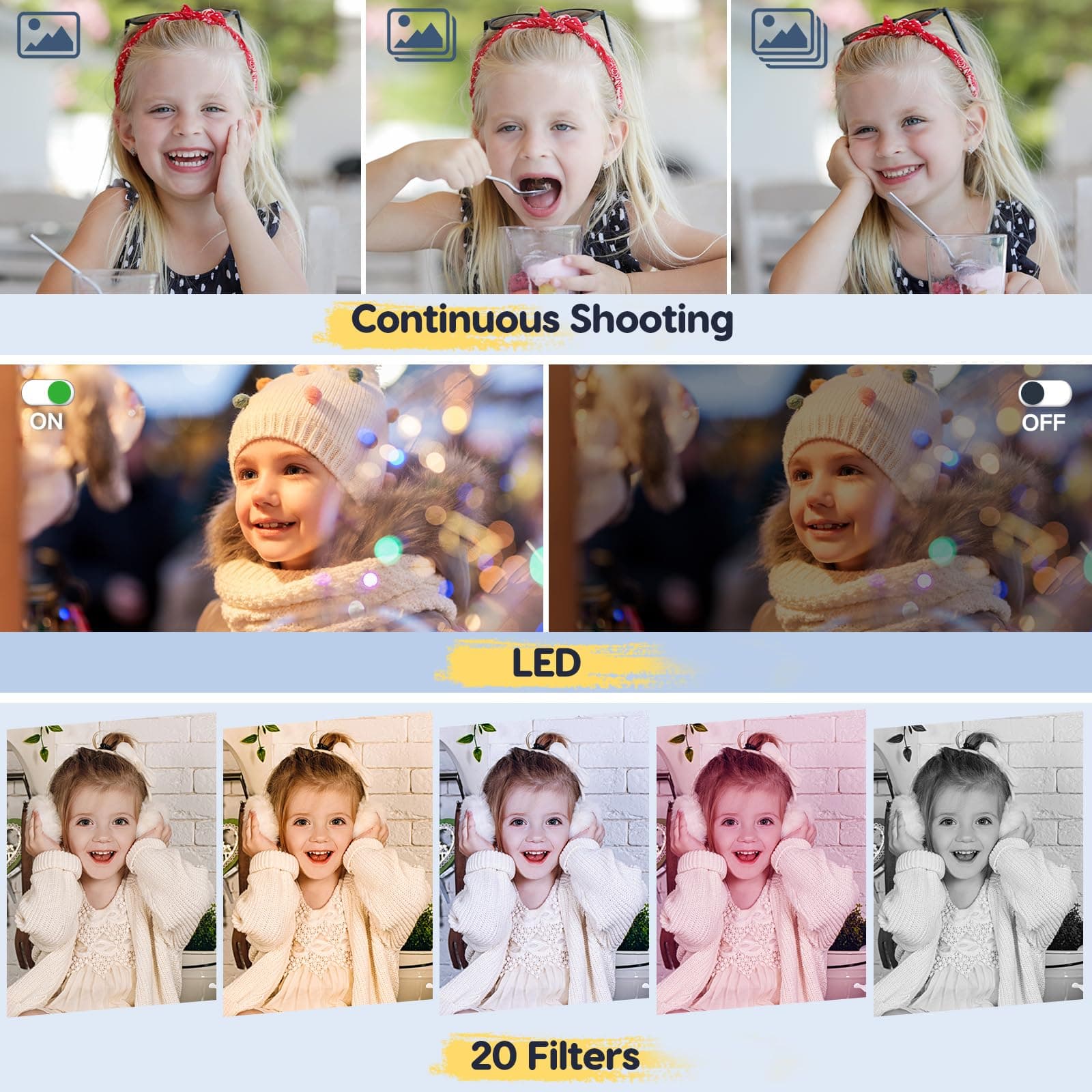 Digital Camera 1080p 44MP Photo Camera FHD Photo Device with 32G Card 16X Digital Zoom Digital Camera with Battery Portable Simple Digital Camera for Kids Students Teenagers Beginners thumbnail 5