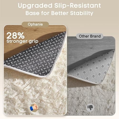 Ophanie 6x9 Area Rugs, Upgrade Non-Slip Fluffy Soft Rugs for Living Room, Large Shag Ivory Fuzzy Plush Rug, Shaggy Big Carpets for Bedroom, Kids Boys Girls Dorm Nursery Home Decor Aesthetic thumbnail 4