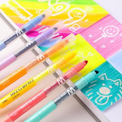 HANKU Erasable Highlighters, Dual Tip 10 Pack Highlighters Assorted Colors Erasable, Smooth Writing Book Journaling No Bleeding Highlighter Pens for Bible Journal Planner thumbnail 4